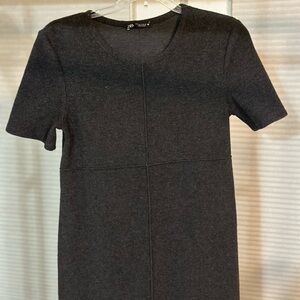 Zara Charcoal Gray Sweater Dress (Size Small)